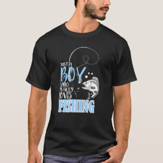 T-shirt Men Fishing Just A Boy Who Really Loves Fishing