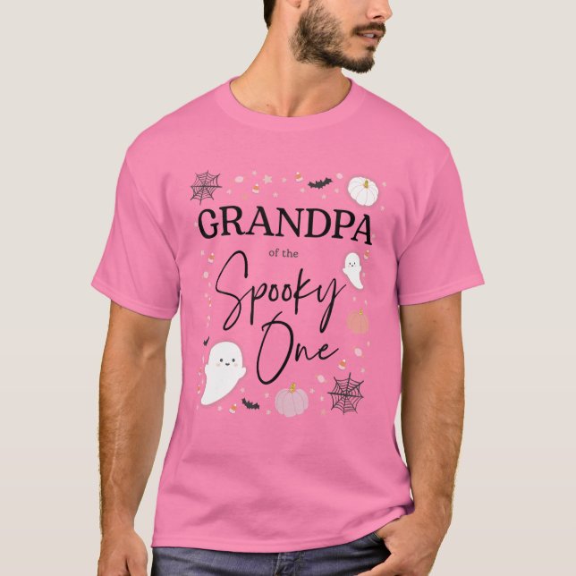 T-shirt Men Grandpa Of The Spooky One Girl Premier jour (Devant)