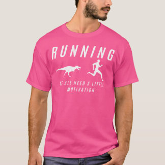 T-shirt Men Running With Motivation Raptor Funny Runner Di