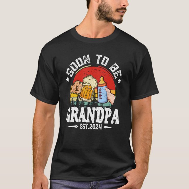 T-shirt Men Soon To Be Grandpa 2024 Retro Pregnancy Announ (Devant)