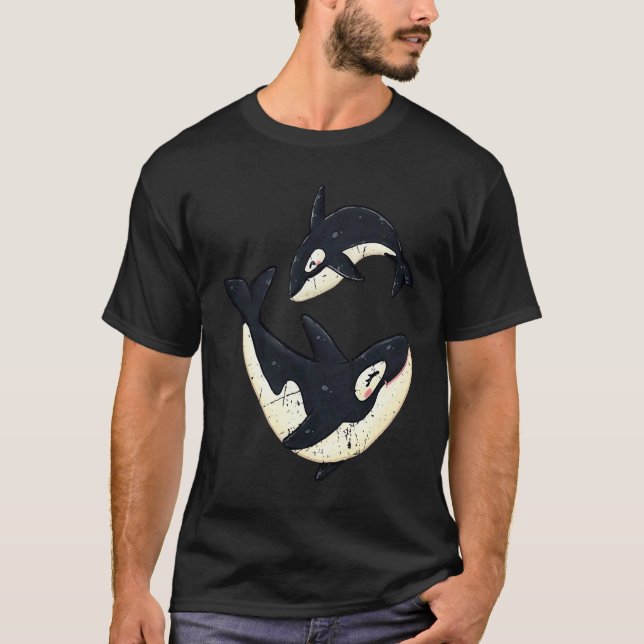 T-shirt Men Women Happy Orcas Killer Whale Cute Orca Lover (Devant)
