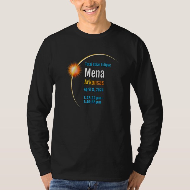 T-shirt Mena Arkansas Ar Total Solar Eclipse 2024 1 (Devant)
