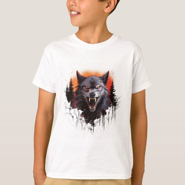 T-shirt Menace Lune : Le loup-garou Howl Tee (Devant)