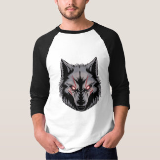 T-shirt Menacer le loup avec les yeux rouges brillants