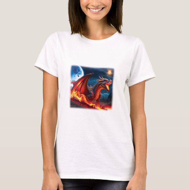 T-shirt Menacing Red Dragon (Devant)