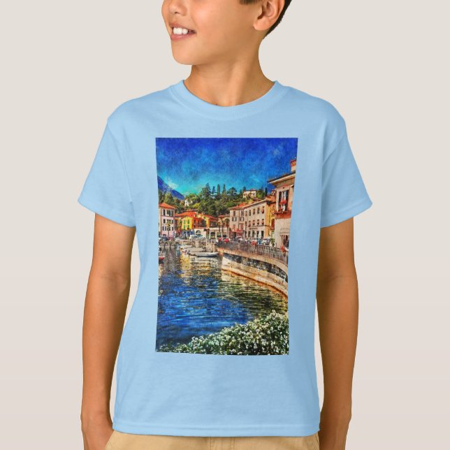 T-shirt Menaggio sur le lac de Côme, Italie (Devant)