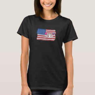 T-shirt Meneuse de claque Usa Américaine Vintage Drapeau A