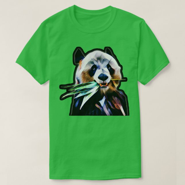 T-shirt Meng Xiang mignon gros panda ours mange bambou Ber (Design devant)