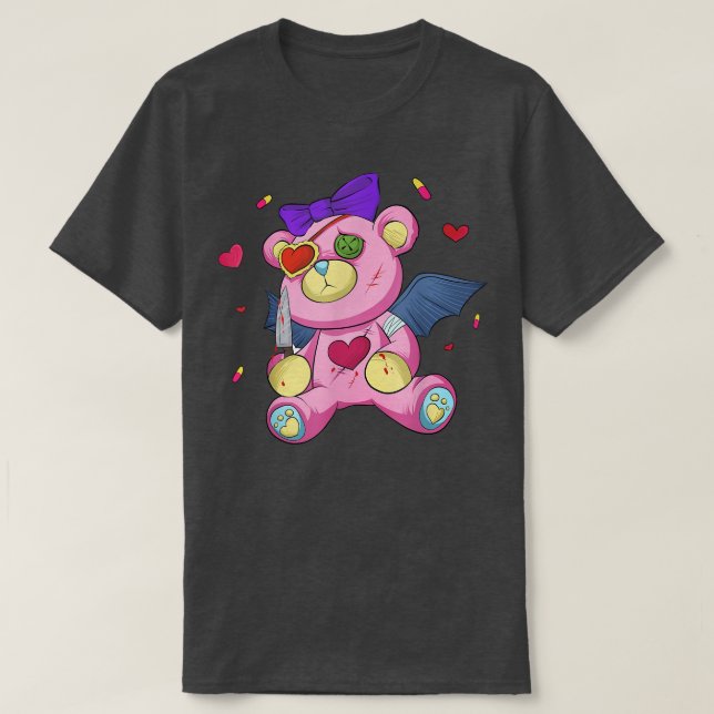 T-shirt Menhera chan Yami Kawaii Pastel Goth Harajuku Tedd (Design devant)