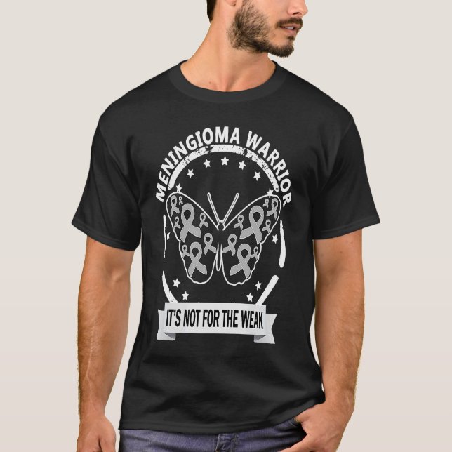 T-shirt Meningioma Warrior gris ruban de sensibilisation d (Devant)