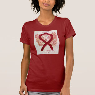 T-shirt Méningite Bourgogne Sensibilisation Ruban Angel Ch