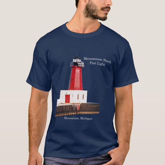 T-shirt Menominee North Pier Light chemise foncée (Devant)
