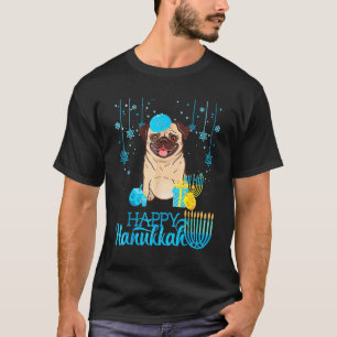 T-shirt Menorah de chien Pug juif Hanukkah Pyjama Chanukah