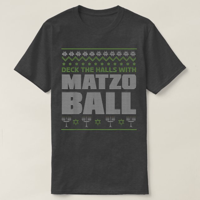 T-shirt Menorah Deck Matzo Balls Ugly XMas Hanoukka juive (Design devant)