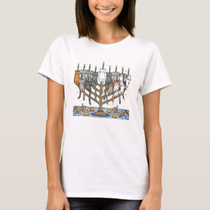 T-shirt Menorah drôle de Hanukkah pour chats de Meowzel