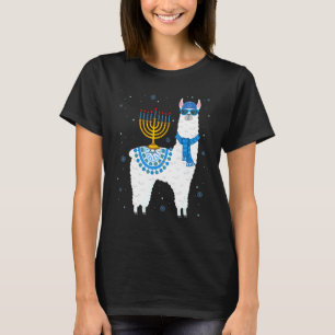 T-shirt Menorah Hanoukka Llama Cute Llama Alpaca Chanukah