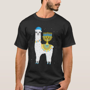 T-shirt Menorah Hanoukka Llama Juif Alpaca Noël Cha
