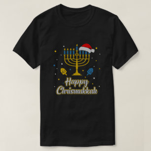 T-shirt Menorah Happy Chri, chanteuse de Noël et vilaine 