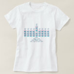 T-shirt MENORAH-Rose et Teal !<br><div class="desc">Menorah rose et turquoise pour les vacances avez-vous su que 1 dans 40 personnes juives porte une mutation génétique ? Conscience de sein rose et turquoise et de cancer ovarien.   FORCEZ le rose de FORCE de logo et la lumière d'étoile rose et turquoise juive turquoise de colombes les bougies</div>