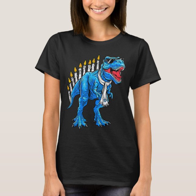 T-shirt Menorasaurus Hanukkah T Rex Dinosaur Dino Chanukah (Devant)