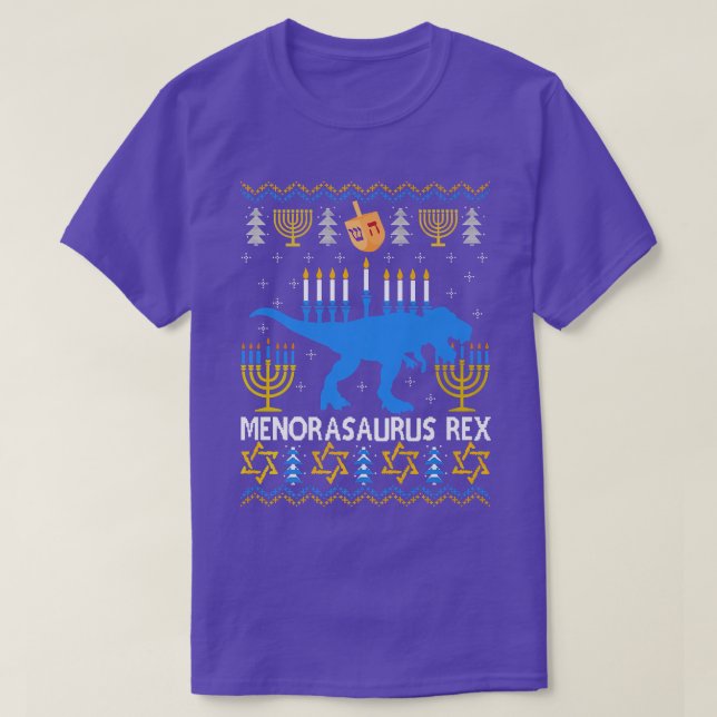 T-shirt Menorasaurus Re Juif Chanukah Don Ugly Hanoukka (Design devant)