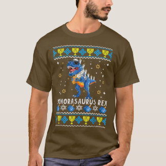 T-shirt Menorasaurus Re Tre Menorah Ugly Hanoukka Chanukka