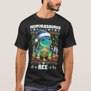 T-shirt Menorasaurus Rex Dino Trex Chandail de Noël moche