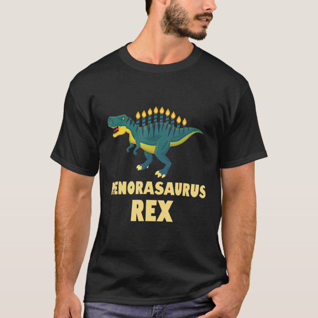 T-shirt Menorasaurus Rex Dinosaur Hanoukka Funny Jewish Ho (Devant)