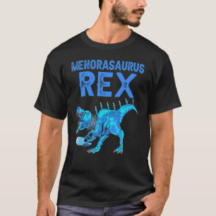T-shirt Menorasaurus Rex Dinosaur Rex Hanoukka Menora Pu