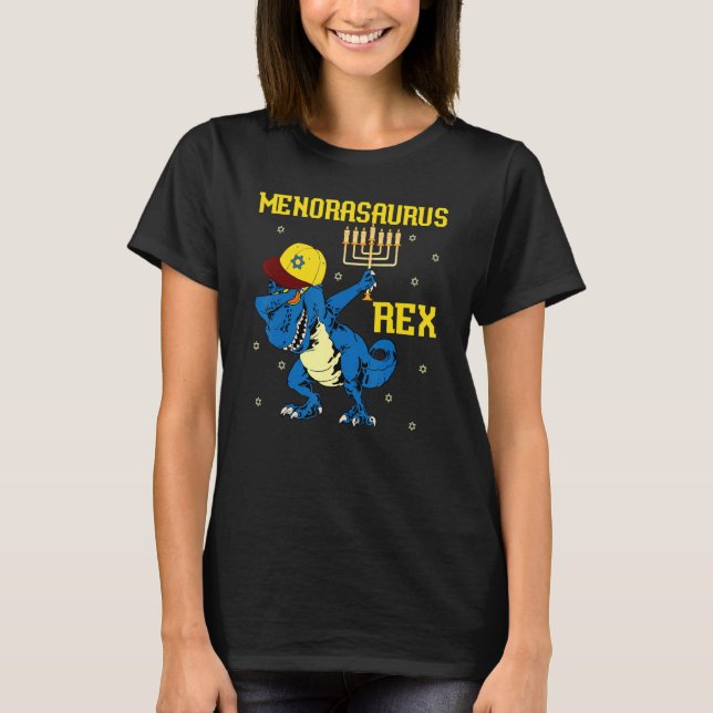 T-shirt Menorasaurus Rex  Dinosaur Rex Hanukkah Menorah Pu (Devant)