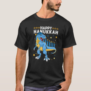 T-shirt Menorasaurus Rex Dinosaure Joyeux Hanukkah Garçons