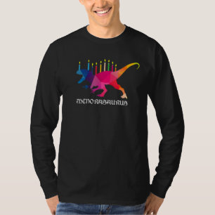 T-shirt Menorasaurus Rex Hanoukka Menorah Dinosaur Chanuk