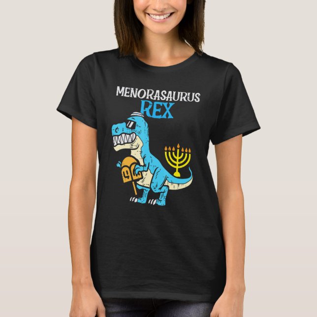 T-shirt Menorasaurus Rex Jew Dino Trex Toddler Boys Hanukk (Devant)