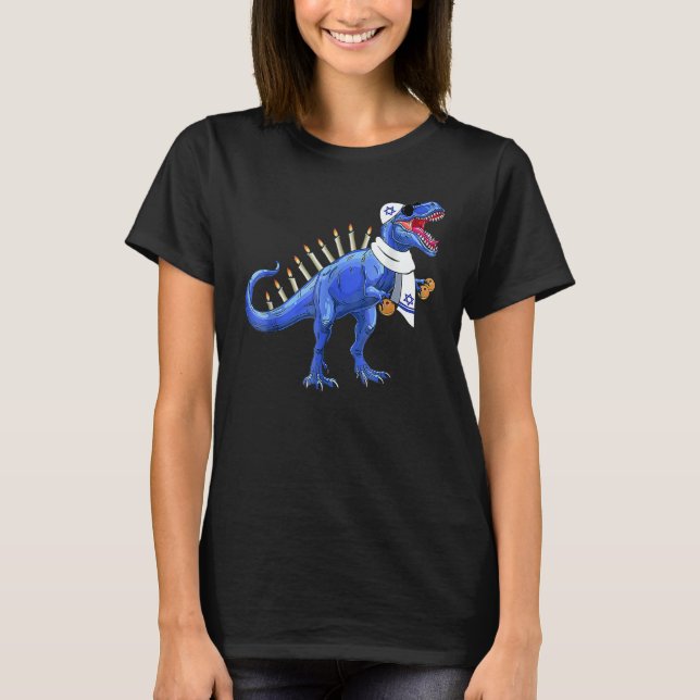 T-shirt Menorasaurus Rex  Rex Dinosaur Hanukkah Mens Women (Devant)