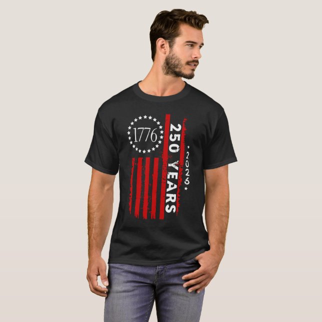 T-shirt Mens 250e anniversaire Amérique  (Devant entier)