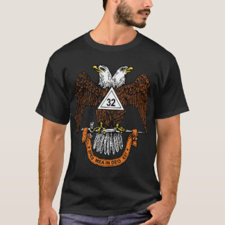 T-shirt Mens 32e degré Masonic Scottish Rite Wings Down