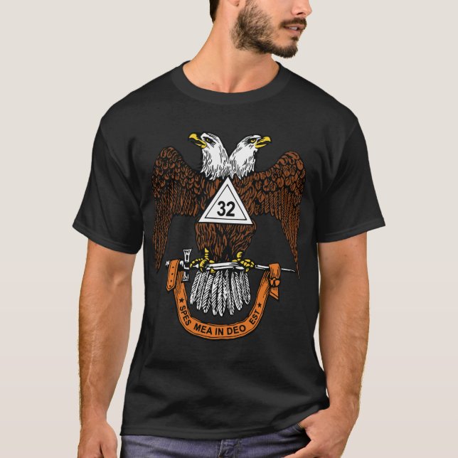 T-shirt Mens 32e degré Masonic Scottish Rite Wings Down (Devant)