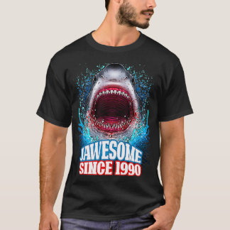 T-shirt Mens 32nd Birthday Jawesome Since 1990 Shark 32 Ye