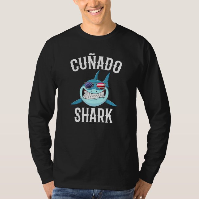 T-shirt Mens 4 juillet Cunado Shark Frère Espagnol En L (Devant)