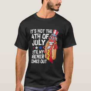T-shirt Mens 4 juillet Hot Dog Wiener Sortit Adulte H