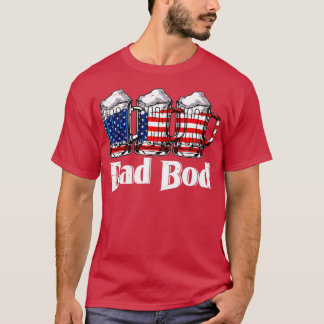 T-shirt Mens 4 juillet Papa Bod Beer Merica American