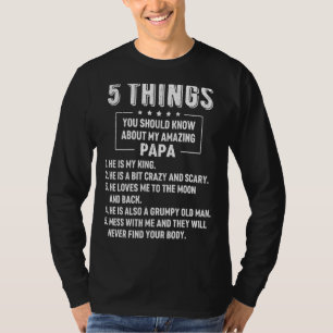T-shirt Mens 5 Que Vous Devriez Savoir Sur Mon Père Papa
