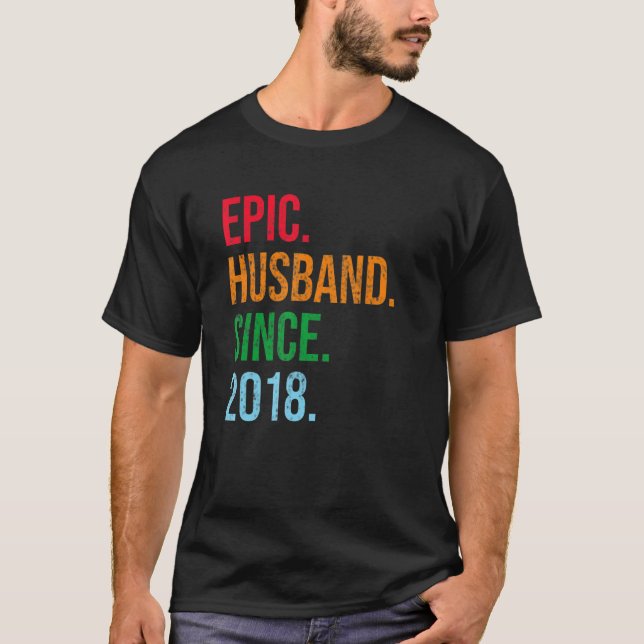 T-shirt Mens 5th Wedding Anniversary Ideas Epic Husband Si (Devant)