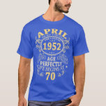T-shirt Mens 70 Year Old Gifts April 1952 Man Myth Legend<br><div class="desc">Mens 70 Year Old Gifts April 1952 Man Myth Legend 70th Birthday  .This is 70th birthday decorations gifts for your dad,  papa,  grandpa,  uncle,  godfather,  husband who were born in 1952 or turning 70 years old in january february march april may june july august september october november december 1952.</div>