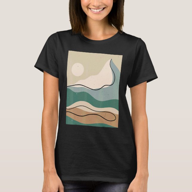 T-shirt Mens Abstract Mountains Landscape Nature Sky Minim (Devant)
