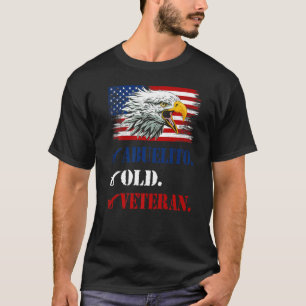 T-shirt Mens Abuelito Ancien vétéran américain Drapeau d'a