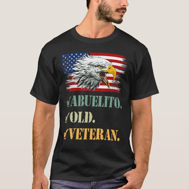 T-shirt Mens Abuelito Ancien vétéran Cool du drapeau de l' (Devant)