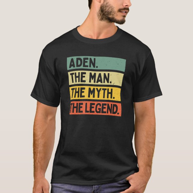 T-shirt Mens Aden L'Homme Le Mythe La Légende Personaliz (Devant)