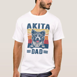 T-shirt Mens Akita Papa Père Retro Akita Cadeaux Chien Pap