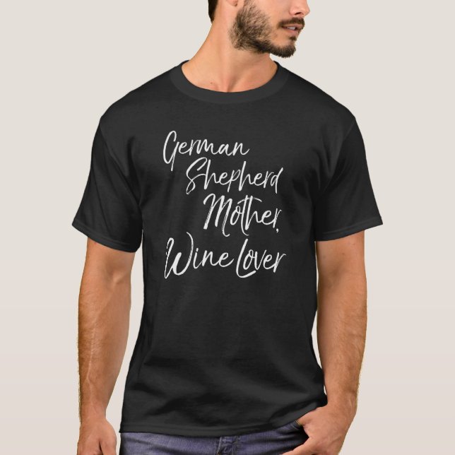 T-shirt Mens Allemand Berger Mère Vin Pour Femmes Allemand (Devant)